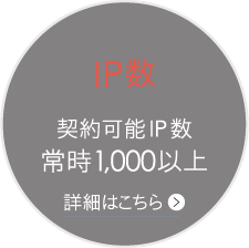 IP数　契約可能IP数　常時1,000以上